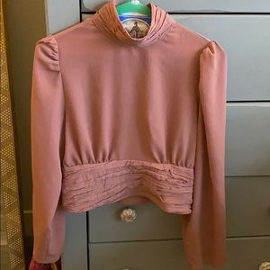 Pink open back Zara shirt blouse size S